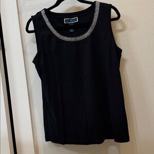 Karen Scott Black Sleeveless Top size Large